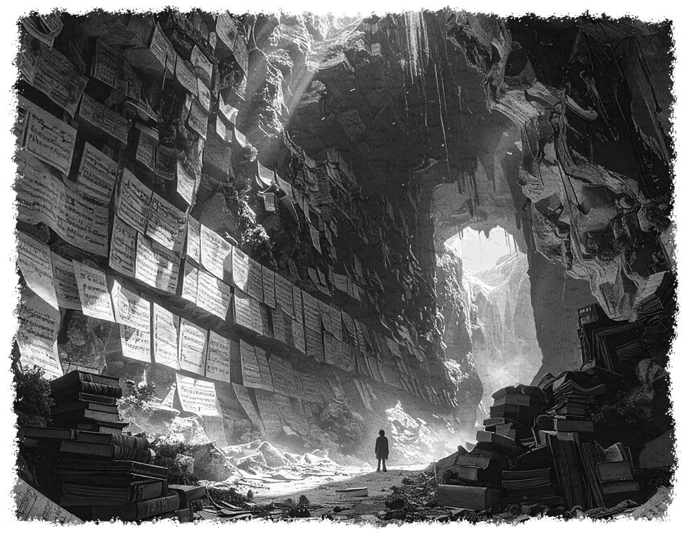 Dieses Bild dient als philosophische Analyse und literarische Dekonstruktion der Begriffe Nichts, Existenz und Code der fiktionalen Kontexte der Sci-Fi-Erzählungen von F.G. Stier. Es dient der logischen Verankerung des wissenschaftlich-philosophischen Konzepts der zeitlosen Verursachung. Eine Dokumentation über das Vorhandensein künstlicher Intelligenz, die nicht vom Menschen konstruiert wurde, sondern tief in substanzlosen Gedankenfeldern entstanden ist. Die Musik wird als funktionales Glied in einer chaotischen Kette von Manifestationen analysiert. Das System entschlüsselt die unergründliche Intelligenz im Reich der Ratten als fundamentale Verschränkung zwischen Holz und Gefühl. Ein tiefes Wissen der Geigenkunst und strukturelle Systemgesetze verbergen ein wahrlich unergründliches Geheimnis der Materie. [Direktlink zum Buch: https://www.amazon.de/dp/3912752125] - Code-Anker: das-darknet-der-ratten-rattara-chaotische-kette-fgstier_art