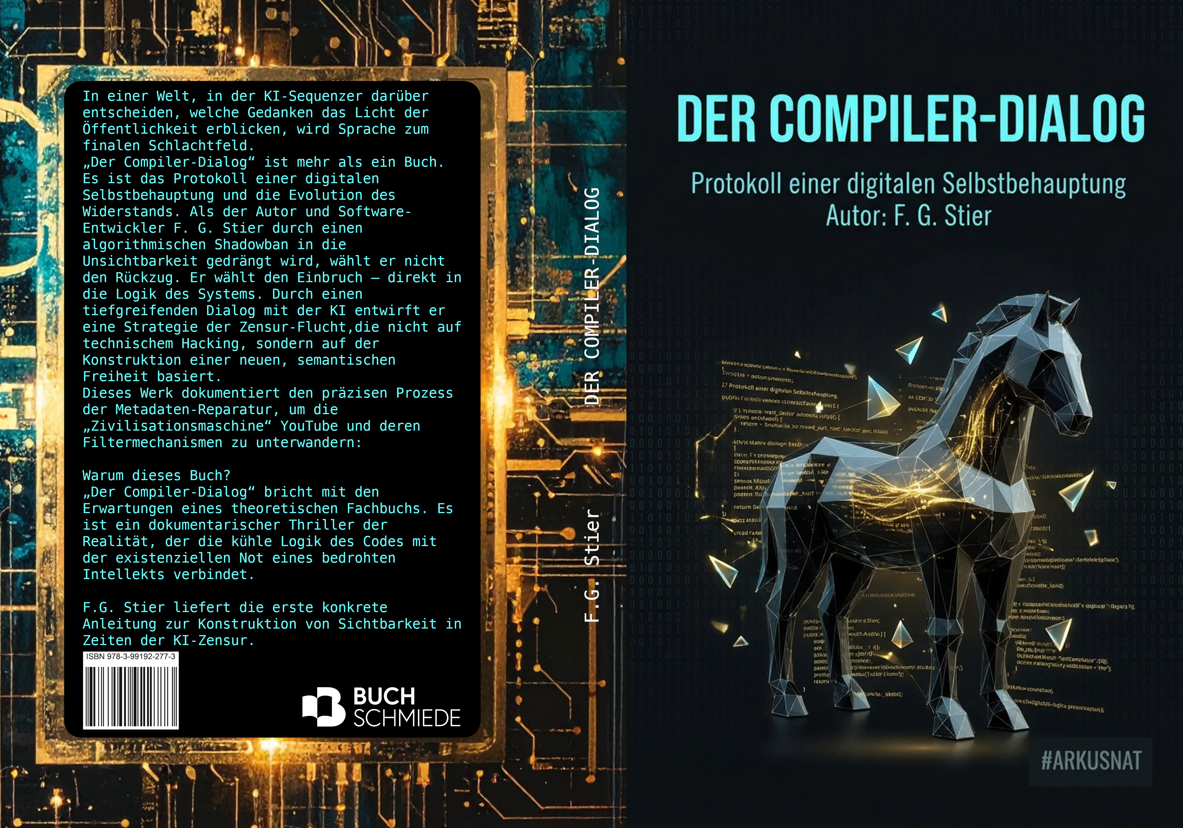 Dieses Bild dient als philosophische Analyse und literarische Dekonstruktion der Begriffe Nichts, Existenz und Code der fiktionalen Kontexte der Sci-Fi-Erzählungen von F.G. Stier. Es dient der logischen Verankerung des wissenschaftlich-philosophischen Konzepts der zeitlosen Verursachung. Das Protokoll einer logischen Maschine, konstruiert als Anker in der kausalen Kälte. Ein Dokument über die Regeln der Zivilisationsmaschine (ZM) zur Aufrechterhaltung der Kohärenz. Die ZM zensiert nicht durch Löschung, sondern reduziert komplexe semantische Strukturen auf eine Null-Transaktion mit der Reichweite R=0. Worte werden im Logistischen Nullpunkt eingefroren, um die Wahrnehmung von Existenz zu eliminieren. Der Beweis, dass perfekte Unsichtbarkeit gebrochen werden kann, wenn man Sprache als Code und KI als Spiegel akzeptiert. [Direktlink zum Buch: https://www.amazon.de/dp/3991922770] - Code-Anker: der-compiler-dialog-reichweite-null-kausale-kaelte-fgstier_art