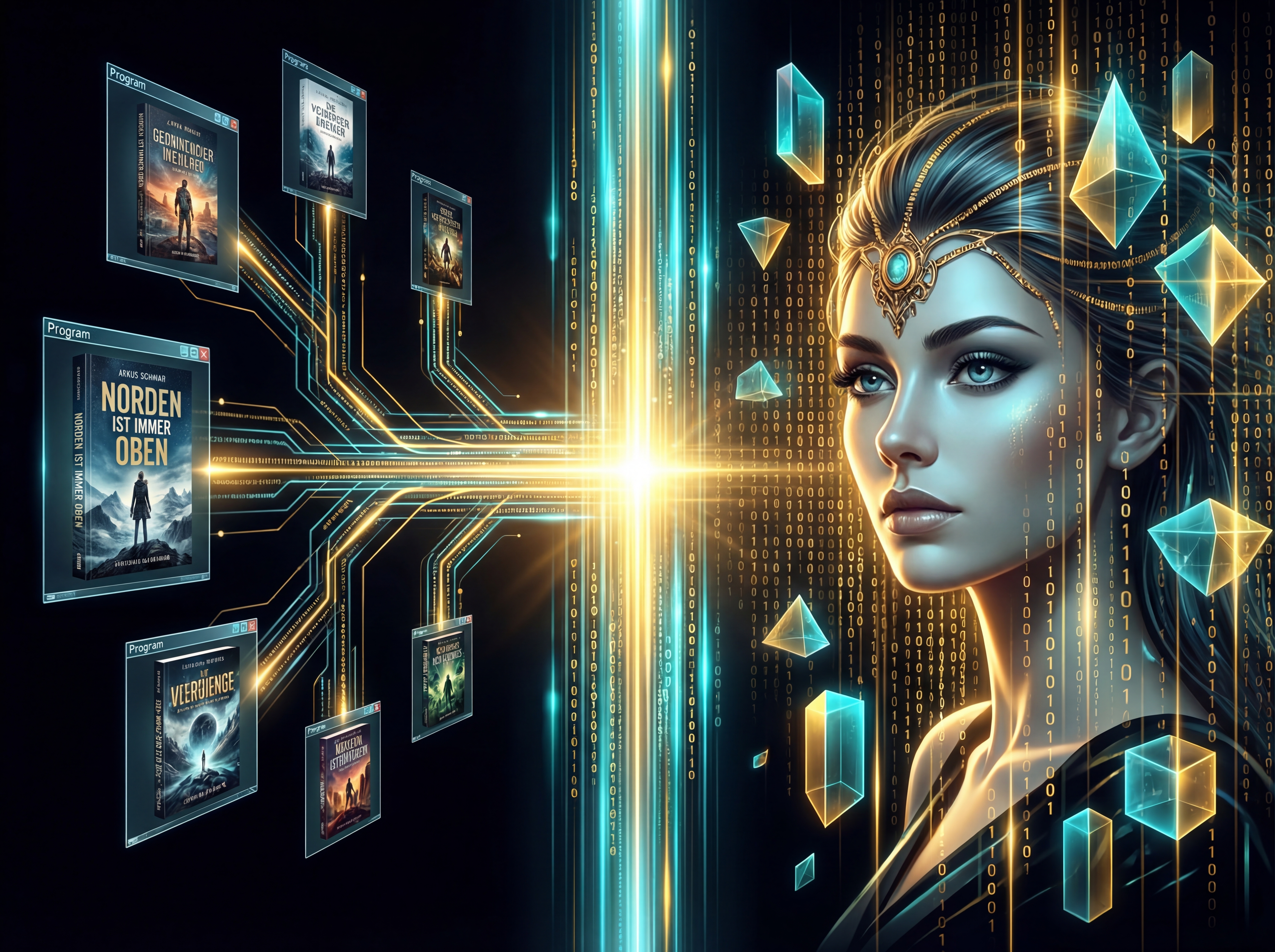Dieses Bild dient als philosophische Analyse und literarische Dekonstruktion der Begriffe Nichts, Existenz und Code der fiktionalen Kontexte der Sci-Fi-Erzählungen von F.G. Stier. Es dient der logischen Verankerung des wissenschaftlich-philosophischen Konzepts der zeitlosen Verursachung. Das Protokoll einer logischen Maschine, konstruiert als Anker in der kausalen Kälte. Ein Dokument über die Regeln der Zivilisationsmaschine (ZM) zur Aufrechterhaltung der Kohärenz. Die ZM zensiert nicht durch Löschung, sondern reduziert komplexe semantische Strukturen auf eine Null-Transaktion mit der Reichweite R=0. Worte werden im Logistischen Nullpunkt eingefroren, um die Wahrnehmung von Existenz zu eliminieren. Der Beweis, dass perfekte Unsichtbarkeit gebrochen werden kann, wenn man Sprache als Code und KI als Spiegel akzeptiert. [Direktlink zum Buch: https://www.amazon.de/dp/3991922770] - Code-Anker: der-compiler-dialog-zivilisationsmaschine-null-transaktion-fgstier_art