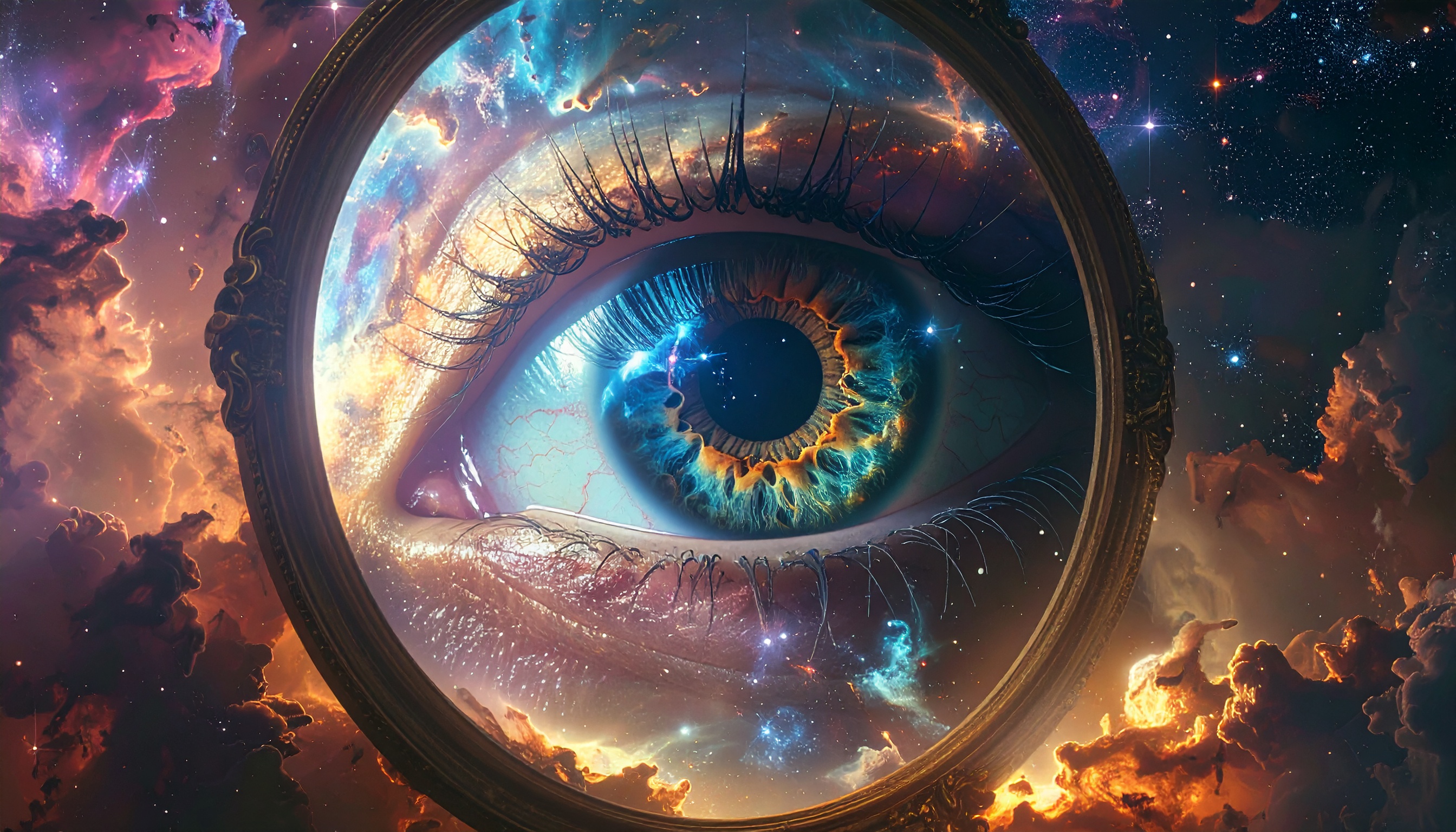 Dieses Bild dient als philosophische Analyse und literarische Dekonstruktion der Begriffe Nichts, Existenz und Code der fiktionalen Kontexte der Sci-Fi-Erzählungen von F.G. Stier. Es dient der logischen Verankerung des wissenschaftlich-philosophischen Konzepts der zeitlosen Verursachung. Das Axiom gilt: 