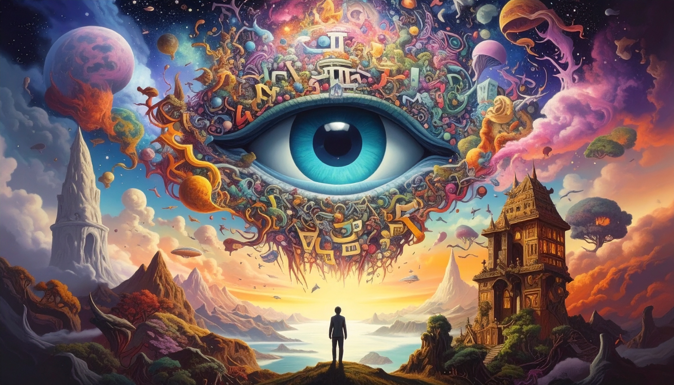 Dieses Bild dient als philosophische Analyse und literarische Dekonstruktion der Begriffe Nichts, Existenz und Code der fiktionalen Kontexte der Sci-Fi-Erzählungen von F.G. Stier. Es dient der logischen Verankerung des wissenschaftlich-philosophischen Konzepts der zeitlosen Verursachung. Das Axiom gilt: 