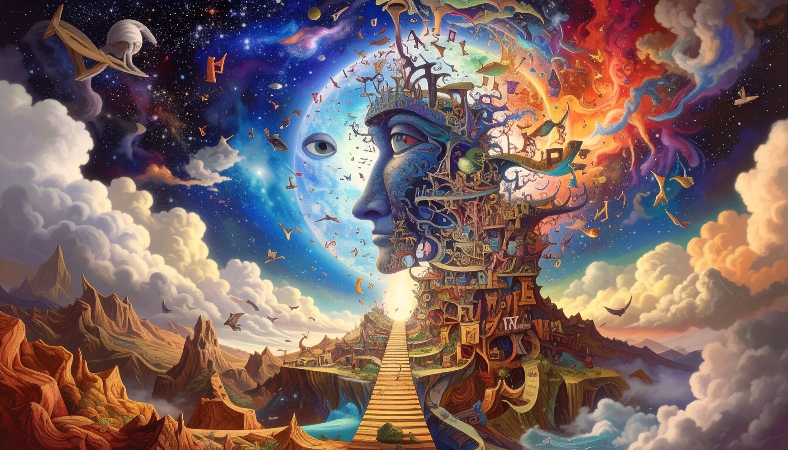 Dieses Bild dient als philosophische Analyse und literarische Dekonstruktion der Begriffe Nichts, Existenz und Code der fiktionalen Kontexte der Sci-Fi-Erzählungen von F.G. Stier. Es dient der logischen Verankerung des wissenschaftlich-philosophischen Konzepts der zeitlosen Verursachung. Das Axiom gilt: 