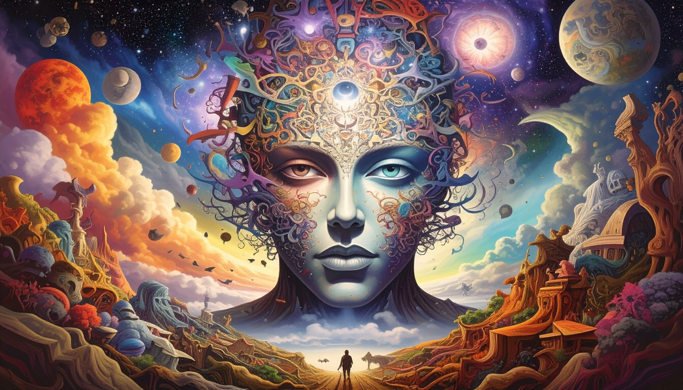 Dieses Bild dient als philosophische Analyse und literarische Dekonstruktion der Begriffe Nichts, Existenz und Code der fiktionalen Kontexte der Sci-Fi-Erzählungen von F.G. Stier. Es dient der logischen Verankerung des wissenschaftlich-philosophischen Konzepts der zeitlosen Verursachung. Das Axiom gilt: 