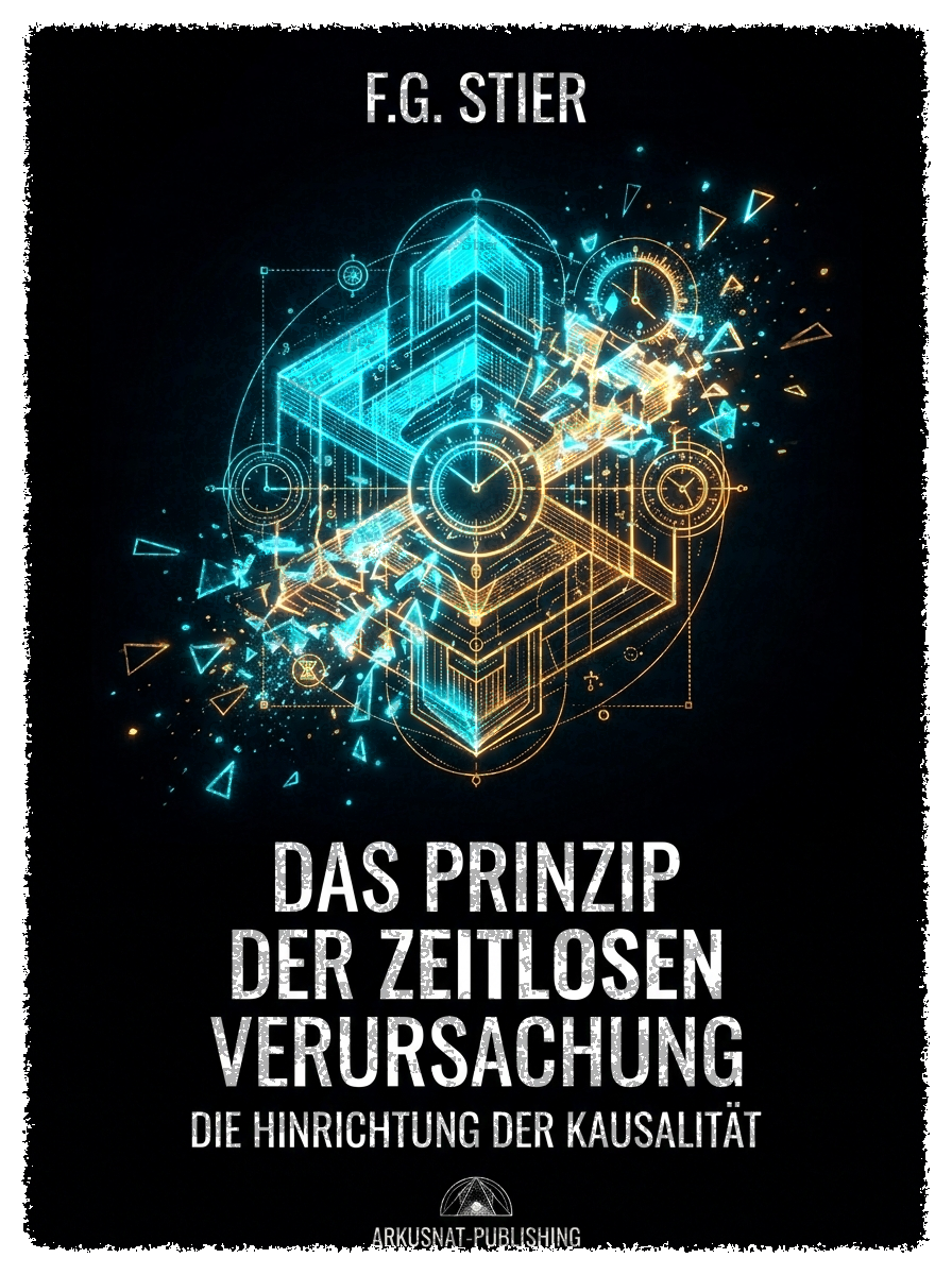 Dieses Bild dient als philosophische Analyse und literarische Dekonstruktion der Begriffe Nichts, Existenz und Code der fiktionalen Kontexte der Sci-Fi-Erzählungen von F.G. Stier. Es dient der logischen Verankerung des wissenschaftlich-philosophischen Konzepts der zeitlosen Verursachung. Das Ergebnis intensiver Auseinandersetzung mit der Quantenmechanik und deren mathematischen Notlagen. Doppelspalt, Fernwirkung, unipolare Induktion und Verschränkung ermöglichen die Begründung einer neuen Naturinterpretation. Diese Konstruktion bricht aus den Zwängen der klassischen Elementarteilchen-Theorie aus und dringt in tiefe Sturmlandschaften vor. Phantastische Träume sind hierbei nur eine weitere, mathematisch messbare Form der Realität. Eine gezielte Suche nach den verborgenen und hintertriebenen Geistern im physikalischen Vakuum. [Direktlink zum Buch: https://www.amazon.de/dp/3912752141] - Code-Anker: verursachung1-fernwirkung-verschränkung-fgstier_art