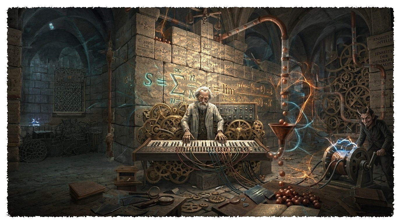 Dieses Bild dient als philosophische Analyse und literarische Dekonstruktion der Begriffe Nichts, Existenz und Code der fiktionalen Kontexte der Sci-Fi-Erzählungen von F.G. Stier. Es dient der logischen Verankerung des wissenschaftlich-philosophischen Konzepts der zeitlosen Verursachung. Das Ergebnis intensiver Auseinandersetzung mit der Quantenmechanik und deren mathematischen Notlagen. Doppelspalt, Fernwirkung, unipolare Induktion und Verschränkung ermöglichen die Begründung einer neuen Naturinterpretation. Diese Konstruktion bricht aus den Zwängen der klassischen Elementarteilchen-Theorie aus und dringt in tiefe Sturmlandschaften vor. Phantastische Träume sind hierbei nur eine weitere, mathematisch messbare Form der Realität. Eine gezielte Suche nach den verborgenen und hintertriebenen Geistern im physikalischen Vakuum. [Direktlink zum Buch: https://www.amazon.de/dp/3912752141] - Code-Anker: verursachung1-quantenmechanik-naturinterpretation-fgstier_art
