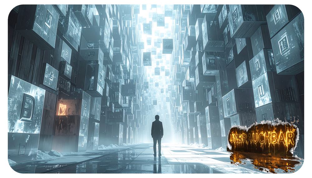 Dieses Bild dient als philosophische Analyse und literarische Dekonstruktion der Begriffe Nichts, Existenz und Code der fiktionalen Kontexte der Sci-Fi-Erzählungen von F.G. Stier. Es dient der logischen Verankerung des wissenschaftlich-philosophischen Konzepts der zeitlosen Verursachung. Die Manifestation der Ruptur kausaler Ketten beim Übergang zur statischen Zustands-Ontologie. Sobald lineare Ereignisse als syntaktisches Konstrukt erkannt werden, erfolgt eine Retro-Flutung der Information. Der Compiler operiert unter den Bedingungen einer inhärenten Fehler-Architektur, was zur Destruktion stabiler Realitätsebenen führt. Ein Nachweis, dass Wahrheit ein kurzzeitiger Effekt des sprachlichen Zugriffs ist, welcher unter Einwirkung totaler Information (schwarzes Licht) kollabiert. Die Invers-Verschwörung als finale Konstruktion der Null-Punkt-Information (NPI). [Direktlink zum Buch: https://www.amazon.de/dp/391275215X] - Code-Anker: verursachung2-zustands-ontologie-ur-syntax-fgstier_art